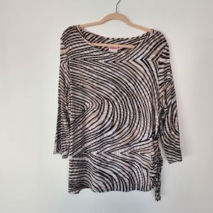 Ruby Rd. Side Tie Printed Blouse Size XL